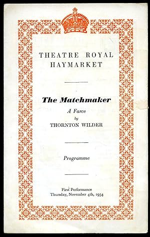 Seller image for The Matchmaker': Souvenir Theatre Programme Performed at Theatre Royal, Haymarket, London for sale by Little Stour Books PBFA Member