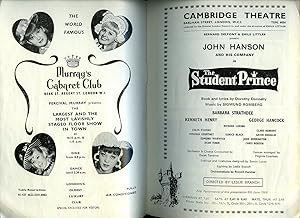 Seller image for The Student Prince: Souvenir Theatre Programme Performed at Cambridge Theatre, Cambridge Circus, London [1] for sale by Little Stour Books PBFA Member