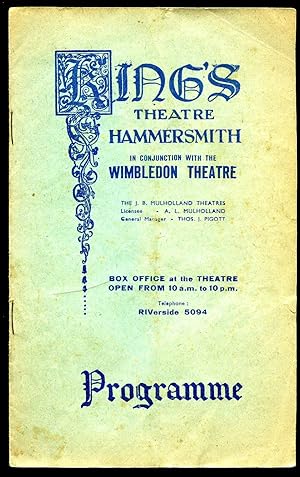 Bild des Verkufers fr The Student Prince: Souvenir Theatre Programme Performed at King's Theatre, Hammersmith, London zum Verkauf von Little Stour Books PBFA Member