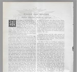 Seller image for Italian Old Masters: Titian (Tiziano Vecelli), 1477 - 1576 for sale by Legacy Books II