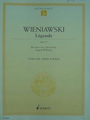 Bild des Verkufers fr Lgende. Op. 17. Fr Violine und Klavier zu 2 Hnden. Revidiert von August Wilhelmj. 2 Stimmhefte (= komplett). zum Verkauf von Antiquariat Tarter, Einzelunternehmen,