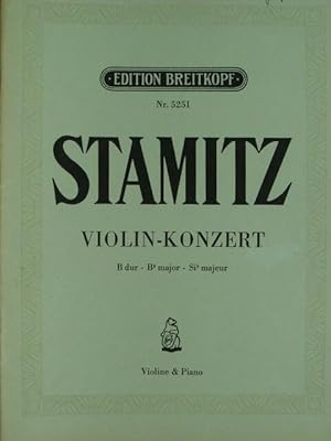 Bild des Verkufers fr Konzert fr Violine und Orchester. B dur. Hier: Ausgabe fr Violine und Klavier. Neu bearbeitet und mit Kadenzen ausgestattet von Paul Klengel. 2 Stimmhefte (= komplett). zum Verkauf von Antiquariat Tarter, Einzelunternehmen,