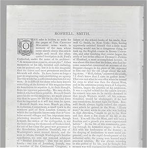 Seller image for Roswell Smith / The American Tract Society / The Congregational Club / Berea College for sale by Legacy Books II