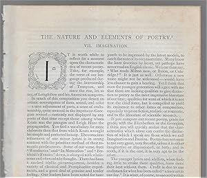 Seller image for The Nature And Elements Of Poetry: Part VII, Imagination for sale by Legacy Books II