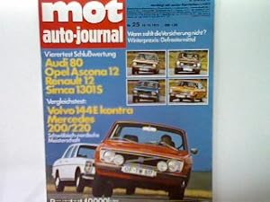 Bild des Verkufers fr Test: Vierertest I: Vergleichstest: Volvo 144 E kontra Mercedes 200/220. - in: 25.Heft 1972. - MOT Auto-Journal. Die Zeitschrift fr wirtschaftliches Fahren. zum Verkauf von books4less (Versandantiquariat Petra Gros GmbH & Co. KG)