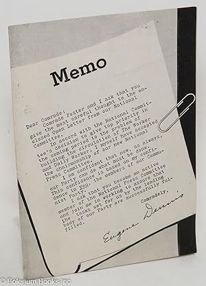 Seller image for Memo [interior title: An open letter to all members of the Communist Party] for sale by Bolerium Books Inc.