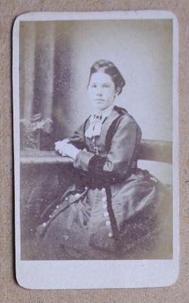 Carte De Visite Photograph. Portrait of a Seated Young Woman.