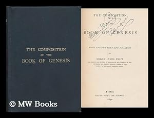 Seller image for The Composition of the Book of Genesis, with English Text and Analysis by Edgar Innes Fripp for sale by MW Books