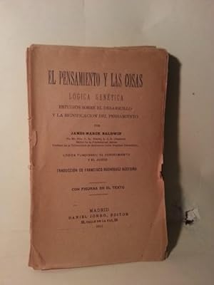 Imagen del vendedor de EL PENSAMIENTO Y LAS COSAS. LOGICA GENETICA. Estudios Sobre El Desarrollo y La Significacion Del Pensamiento. Traduccion De Francisco Rodriguez Besteiro. a la venta por LIBRERIA CLIO