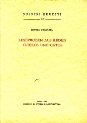 Immagine del venditore per Leseproben aus Reden Ciceros und Catos. venduto da FIRENZELIBRI SRL