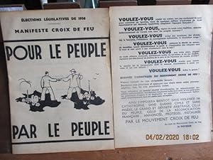 Elections Législatives de 1936 - Manifeste Croix de Feu : Pour le Peuple : Par le Peuple