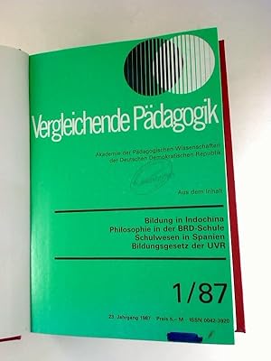 Vergleichende Pädagogik. - 23. Jg. / 1987, Heft 1 - 4. (Jg.- Band)