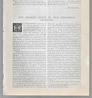 Bild des Verkufers fr The Present State Of Old Testament Criticism zum Verkauf von Legacy Books II
