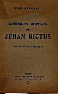 Image du vendeur pour Quelques aspects de Jehan Rictus mis en vente par Abraxas-libris