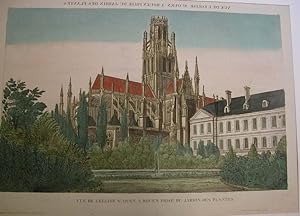 Vue de l'église St Ouen à Rouen prise du Jardin des plantes.