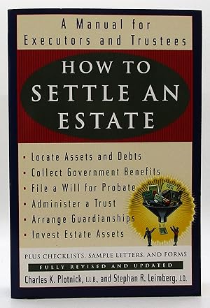 Immagine del venditore per How to Settle an Estate: A Manual for Executors and Trustees venduto da Book Nook