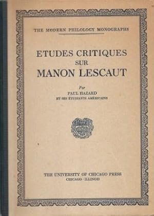 Seller image for Etudes Critiques Sur Manon Lescaut for sale by Works on Paper