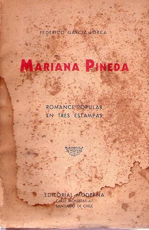 Imagen del vendedor de MARIANA PINEDA. Romance popular en tres estampas. Estrenado en el teatro Fontalba, de Madrid en octubre de 1927 a la venta por Buenos Aires Libros