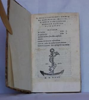 Immagine del venditore per Divinarum institutionum libri septem.de ira dei liber I, de opificio dei liber I, epitome.Tertulliani liber apologeticus cum indice. M.D.XXXV. venduto da Libri Antichi Arezzo -  F&C Edizioni