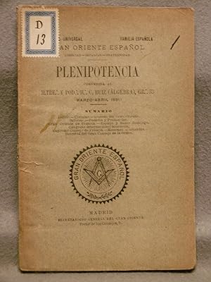 PLENIPOTENCIA CONFERIDA AL ILUSTRE Y POD. : C. RUIZ (ALGEBRA), GR. : 33 (MARZO-ABRIL 1891).