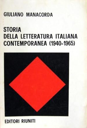 Seller image for Storia della letteratura italiana contemporanea. for sale by Libreria La Fenice di Pietro Freggio