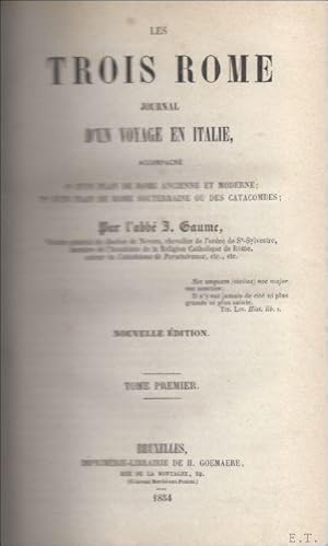 Immagine del venditore per trois Rome: journal d'un voyage en Italie. 4 vols. venduto da BOOKSELLER  -  ERIK TONEN  BOOKS