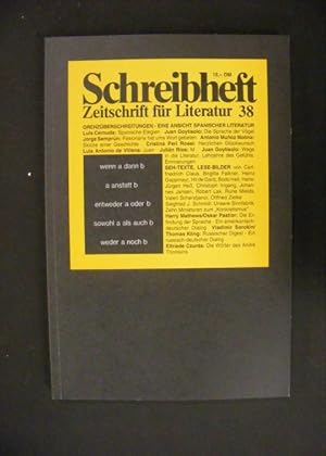 Seller image for Schreibheft 38: Grenzberschreitungen - Eine Ansicht spanischer Literatur for sale by Antiquariat Strter