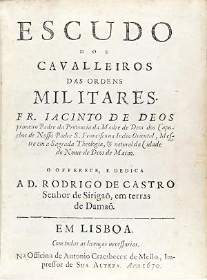 Seller image for Escudo dos cavalleiros das ordens militares. for sale by Richard C. Ramer Old and Rare Books