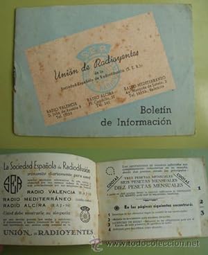BOLETÍN DE INFORMACIÓN. Unión de Radioyentes de la Sociedad Española de Radiodifusión (SER)