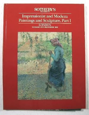 Sotheby's London: Impressionist and Modern Paintings and Sculpture Part I December 4 1990