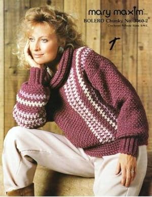 mary maxim Bolero Chunky Crocheted Pullover