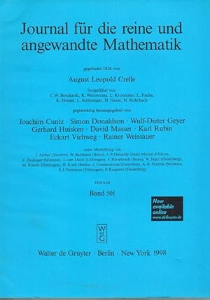Seller image for Journal fr die reine und angewandte Mathematik, gegrndet 1826 von August Leopold Crelle. JRMAA8. Band 501. for sale by Antiquariat Fluck
