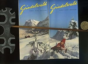 Seller image for Grindelwald. Werbeprospekt / Faltprospekt. Schweiz / Suisse / Switzerland Faltprospekt mit dekorativ , farbiger Titelillustration. Aufgefaltet im Format 21x 60 cm. 1 Blatt. Mit zahlreichen s/w Fotos, vereinzelt auch farbig. for sale by Umbras Kuriosit�tenkabinett