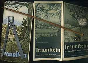 Bild des Verk�ufers f�r Traunstein / S�dbayern / Werbeprospekt / Faltprospekt. Konvolut von 2 Werbeprospekten. Faltprospekt mit dekorativ , farbige Titelillustration. Aufgefaltet im Format 30x 40 cm bzw. 20 x 18 cm., 4 Blatt. 1 Blatt. Mit zahlreichen s/w Fotos. Mit 1 Beilagezettel: Stadtpan / Wohnungsliste und touristisches. zum Verkauf von Umbras Kuriosit�tenkabinett