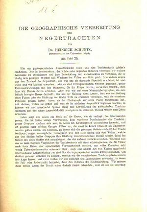 Imagen del vendedor de Die geographische Verbreitung der Negertrachten. Aus: Internationales Archiv fr Ethnographie, II, Leiden 1891. a la venta por Antiquariat Carl Wegner