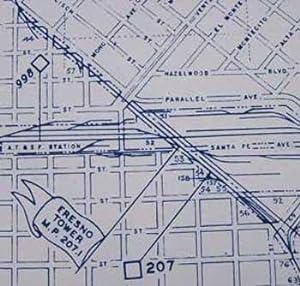 Industrial Map of Fresno and Vicinity, Fresno County, CA