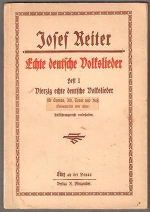 Bild des Verkufers fr 40 Volkslieder aus dem deutschen Liederhort von L. Erk und Fr.M. Bhme ausgewhlt und fr Sopran, Alt, Tenor und Ba (Soloquartett oder Chor) gesetzt. 68. Werk. zum Verkauf von Antiquariat Neue Kritik