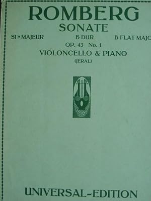 Bild des Verkufers fr Sonate fr Violoncell Op. 43 No. 1 B dur. Revidiert und mit freier Klavierbegleitung versehen von Wilh. Jeral. 2 Stimmhefte (= komplett). zum Verkauf von Antiquariat Tarter, Einzelunternehmen,