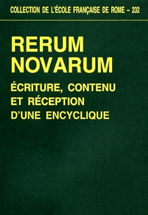 Imagen del vendedor de Rerum novarum. Ecriture, contenu et rception d'une encyclique. a la venta por FIRENZELIBRI SRL