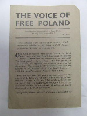 Seller image for THE VOICE OF FREE POLAND for sale by Kennys Bookstore