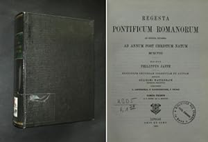 Bild des Verkufers fr Regesta Pontificum Romanorum. Tomus primus, zum Verkauf von Antiquariat Kretzer