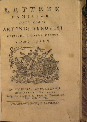 Lettere familiari dell'abate Antonio Genovesi
