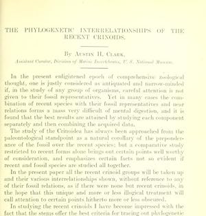 Seller image for The Phylogenetic Interrelationships Of The Recent Crinoids for sale by Legacy Books II