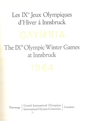 Les IXes Jeux Olympiques d'Hiver à Innsbruck. The IXth Olympic Winter Games at Innsbruck. 1964.