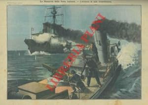 Le Manovre della flotta italiana. L'attacco di una torpediniera.