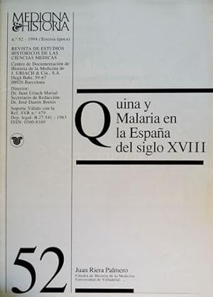 Imagen del vendedor de Quina y Malaria en la Espaa del siglo XVIII. a la venta por Hesperia Libros