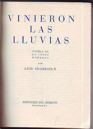 VINIERON LAS LLUVIAS (NOVELA DE LA INDIA MODERNA).
