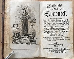 Bild des Verkufers fr Einsidlische in drey Theil verfasste Chronick. Einsiedler Chronik zum Verkauf von buch&kunst