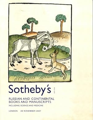 Russian and Continental Books and Manuscripts, including Science and Medicine (Nov 28, 2007)