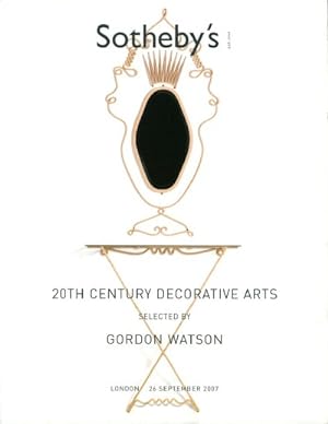 20TH CENTURY DECORATIVE ARTS SELECTED BY GORDON WATSON (London, Sep. 26, 2007)